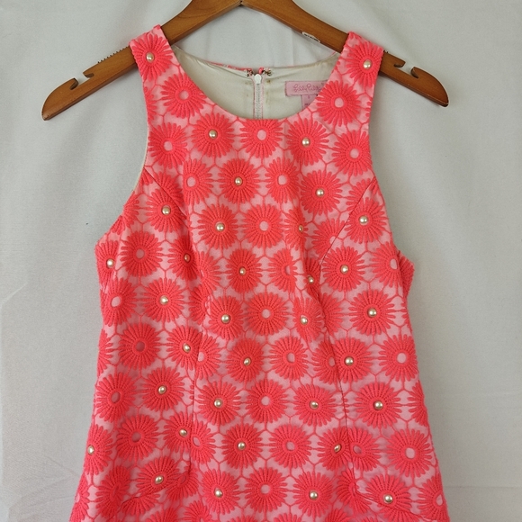 Lilly Pulitzer Pinwheel Pearl Shift Mini Dress in Fiesta Pink Size 0 - Picture 6 of 14